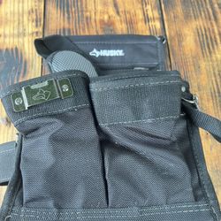 Heavy-Duty 14-Pocket Electrician's Tool Belt Pouch in Black