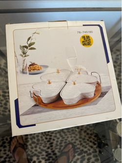 Heart Shaped Ceramic Serving Set with Tray