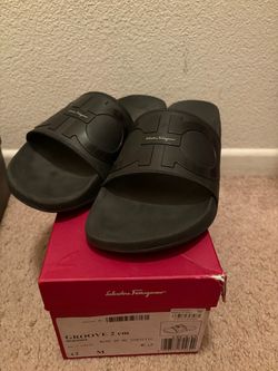 Salvatore Ferragamo Groove Slide Sandals Size 12