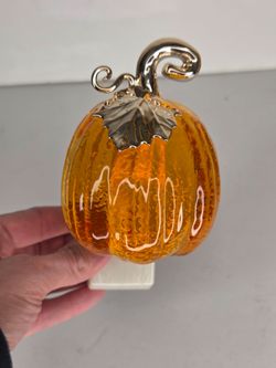 Bath & Body Works Wallflowers Pumpkin Fragrance Plugin Orange Glass Rose Gold