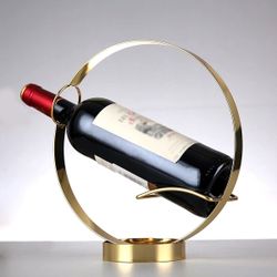 Gold Wine Bottle Holder Single Bottle Display Stand Freestanding Wine Rack