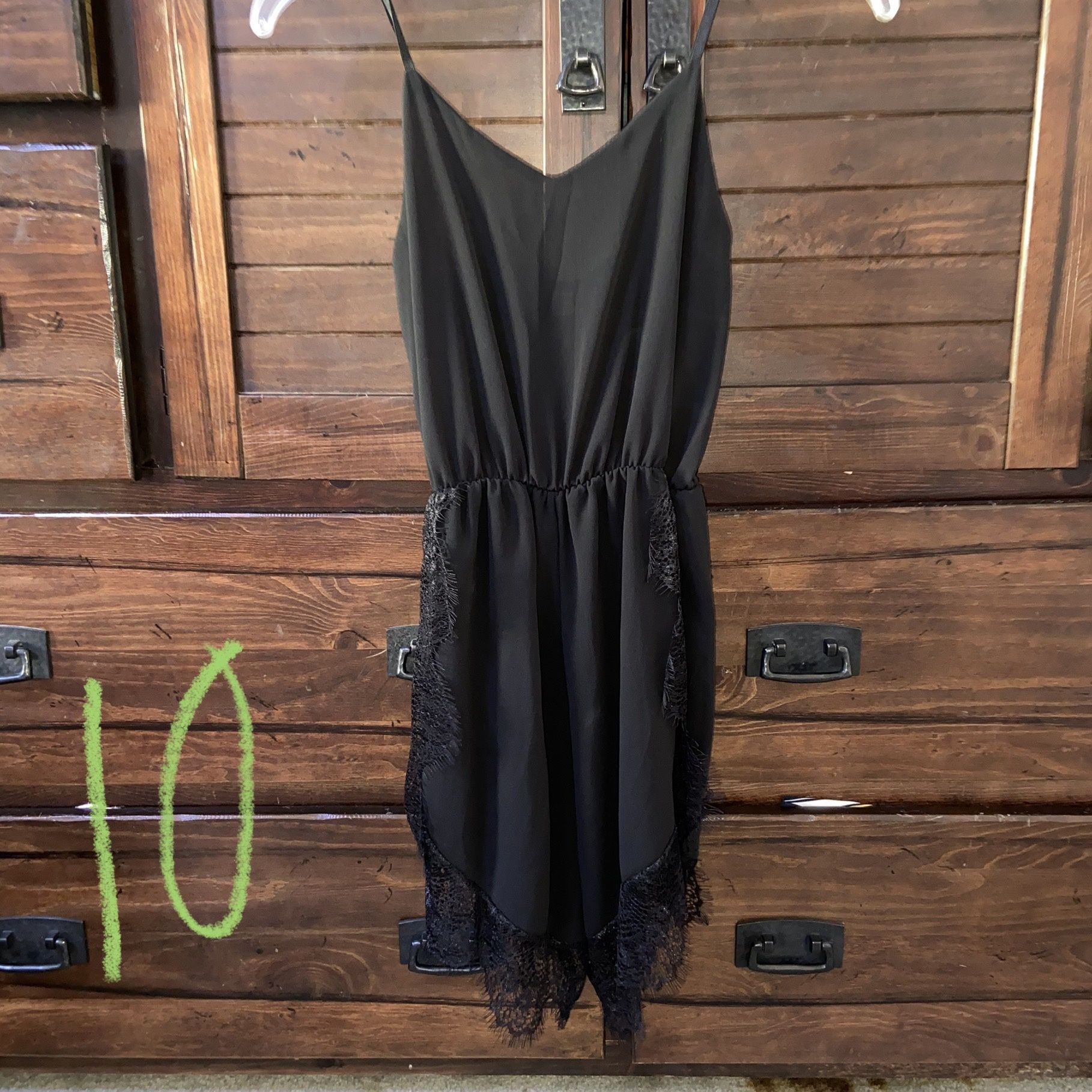 Black Romper with Lace