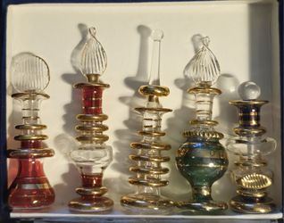 Egyptian Hand Blown Glass Mini Perfume Bottles