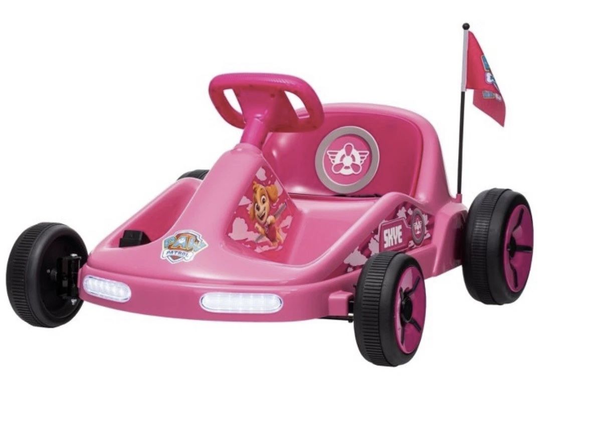 Paw Patrol Skye 6V Electric Go Kart for Kids, Electric Ride-On Toy with Lights