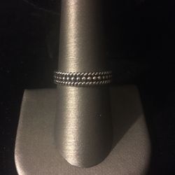 Sterling Silver Double Rope Bead Ring