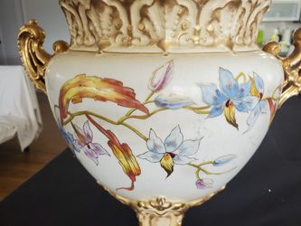 Vintage Art Nouvea Hand Painted Floral Planter
