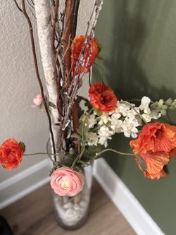 Tall Vase With Pier 1 Floral Arrangement