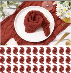 Mixweer 49 Pcs Cheesecloth Napkins 20 X 20 Inch Wrinkled Gauze Cotton Dinner Napkins Napkins Cheese Cloth Napkins Decorative Cloth Napkins Rustic Boho