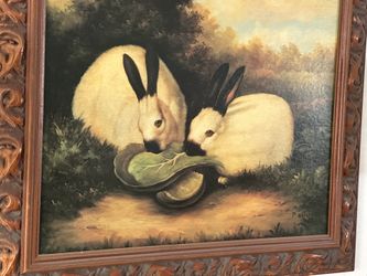 Framed Rabbits Picture 