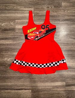 Pixar Lightning McQueen Athletic Skort Red Check Built-in Shorts Size L