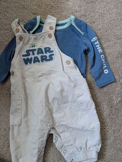 Star wars Baby Yoda overalls size 3-6m
