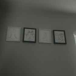 4 Mini frames art black and white