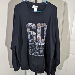 VINTAGE Gildan Sweatshirt Crew Neck Fleece NFL 60 years Raiders Men's Size 2XL