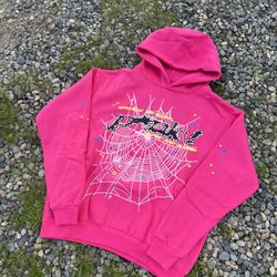 Pink Sp5der Hoodie Size Large 