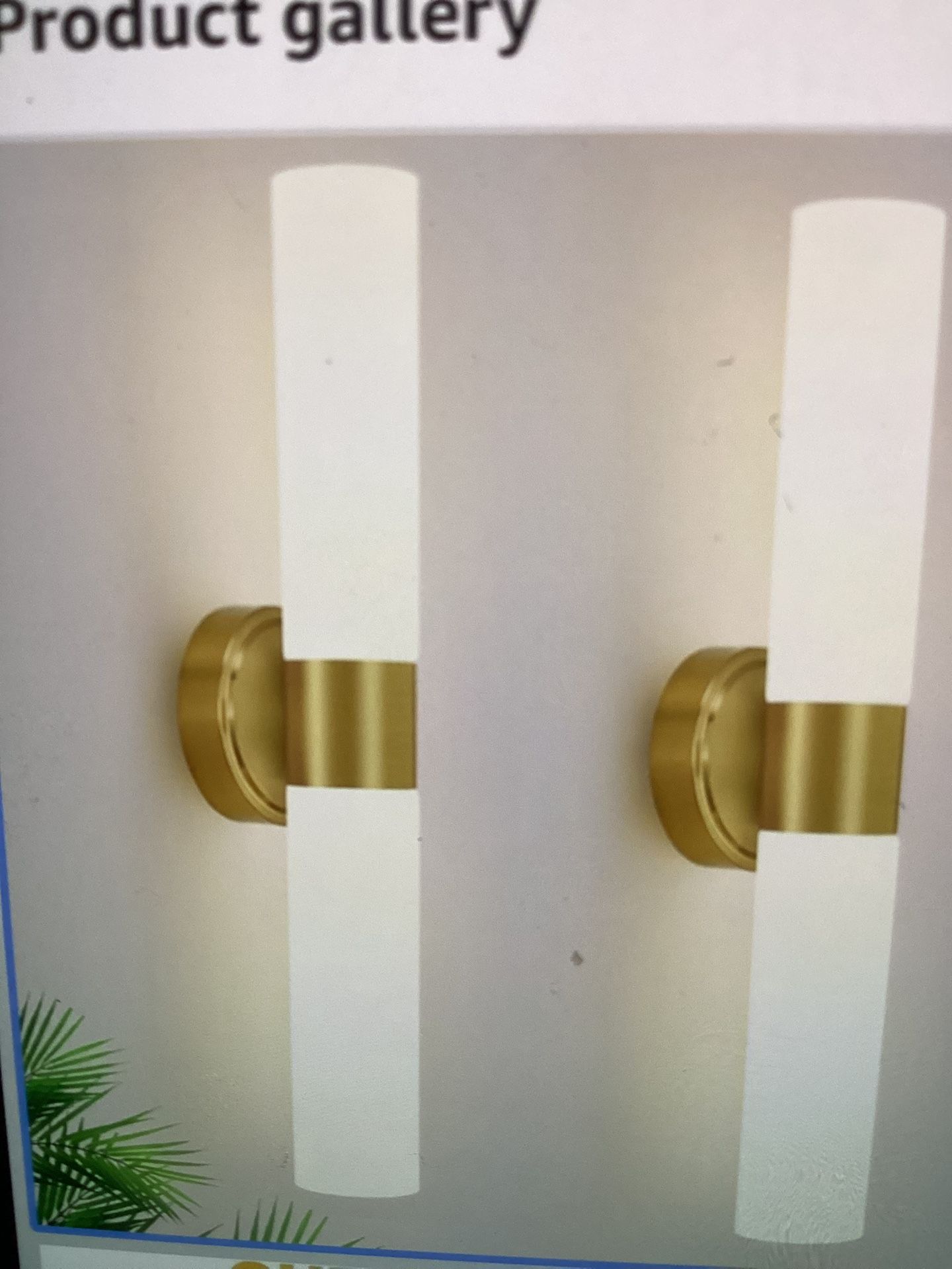 Wall Sconces Set of 2 Modern with Milky White Glass Brushed Gold 