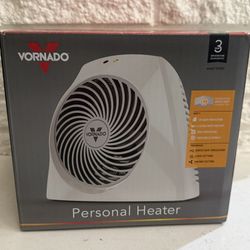 Vornado VH204 750W Tabletop Desk Space Heater Whisper-Quiet Portable with 2 Heat Settings and Advanced Safety Features White