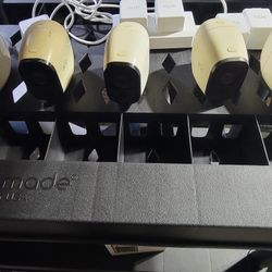 6 Arlo Camero With 7 Rechargeable Batteries and Charger With Mounts 