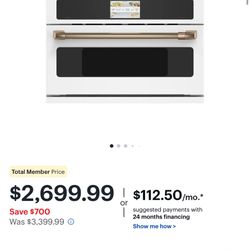 NEW IN BOX GE CAFE 1.7 cu ft AVANTIUM CONVECTION. MATTE WHITE BUILTIN MICROWAVE WITH FACTORY WARR 12/22/24