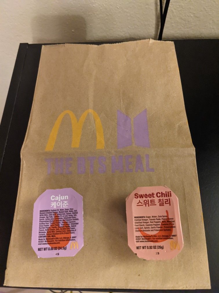 BTS McDonald's Bag, With Sauces