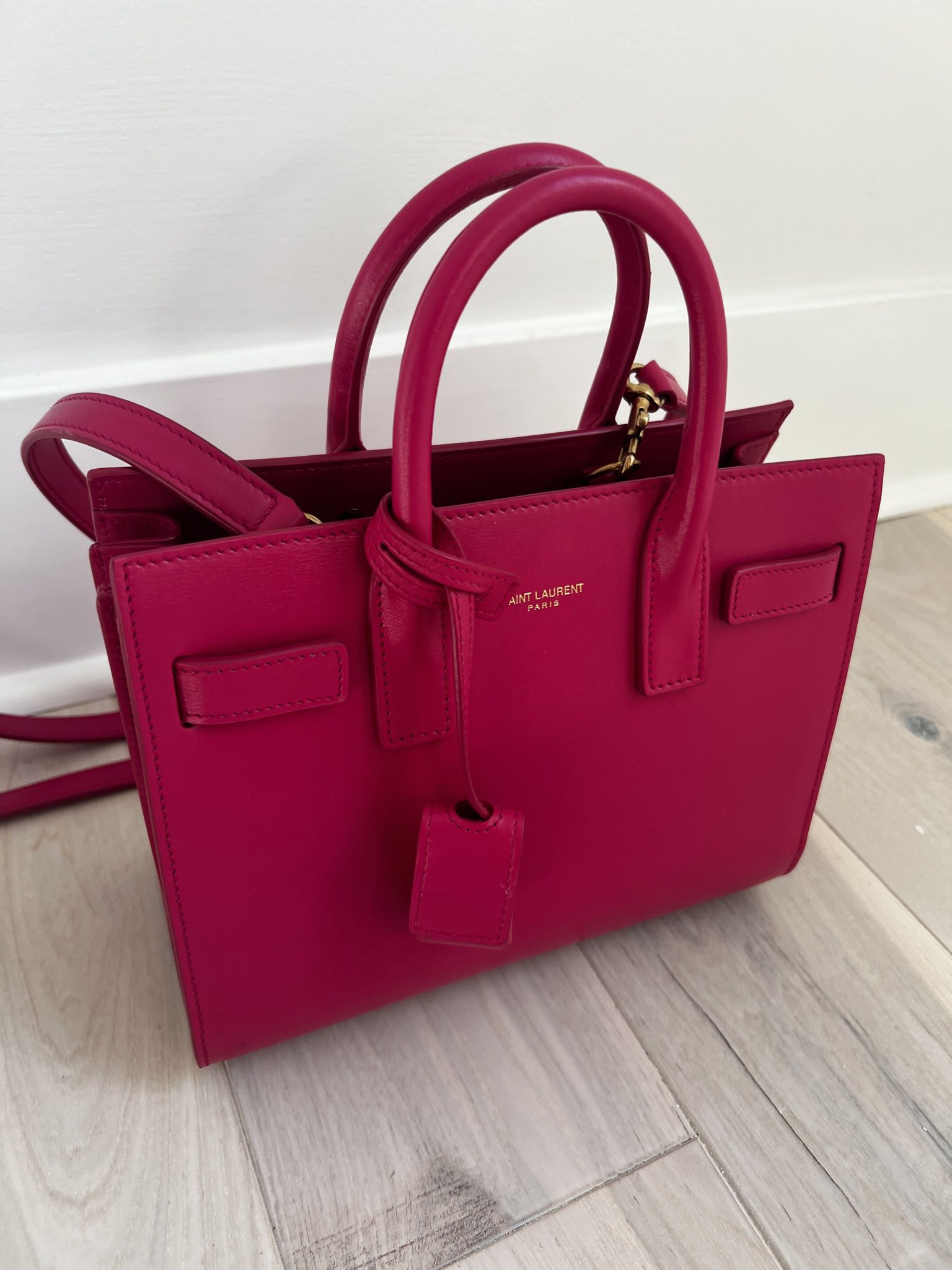 Sac de jour leather tote Saint Laurent Pink in Leather - 37324936