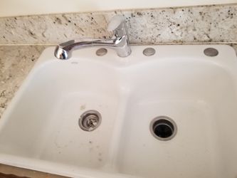 Kholer cast iron deep sink with faucet