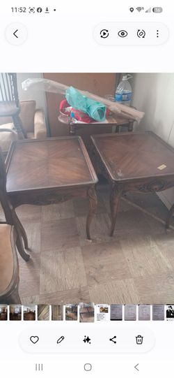 Pair of French Provincial Wood End Tables