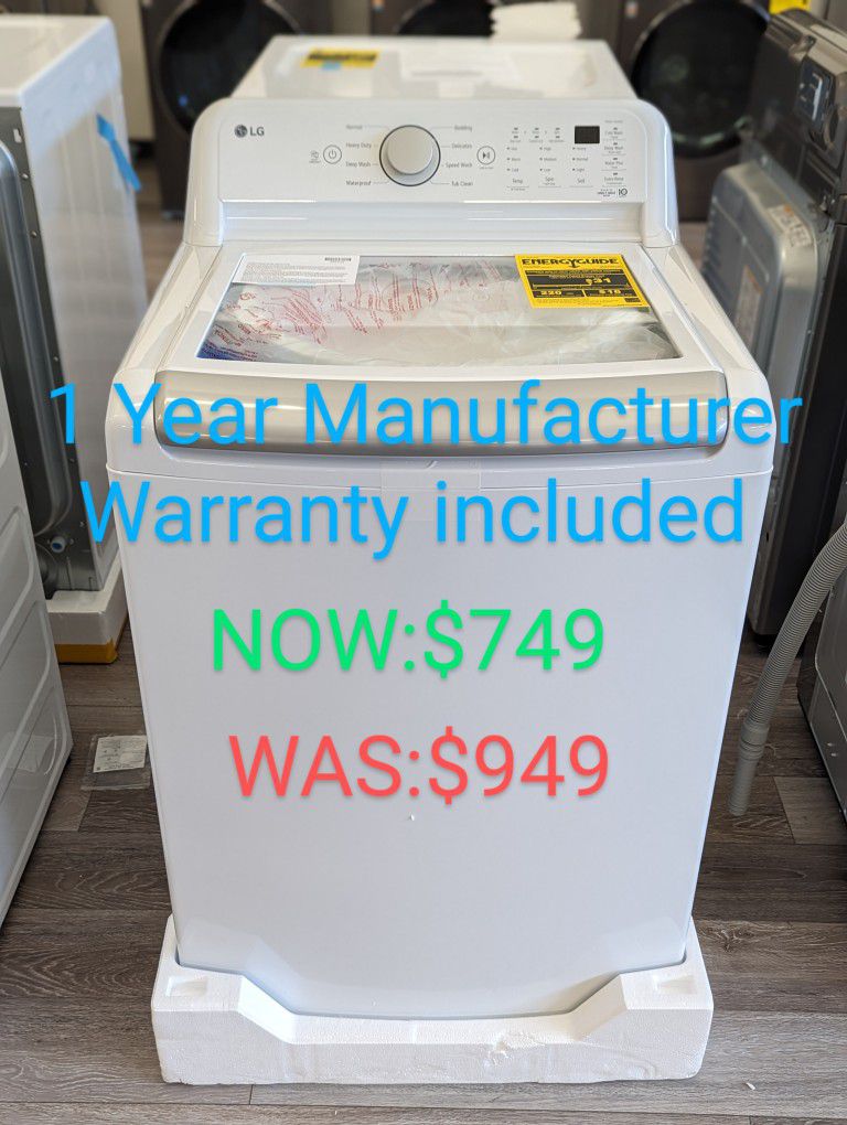 5.0cu Top Load Washer with Impeller, TurboWash and NeverRust Drum. Manufacturer Warranty Included 