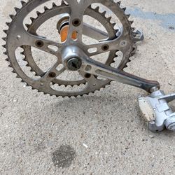 Vintage Sugino Maxy Bike Crank Set 