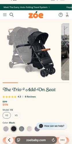 Zoe stroller  The Trioᵛ² Add-On Seat