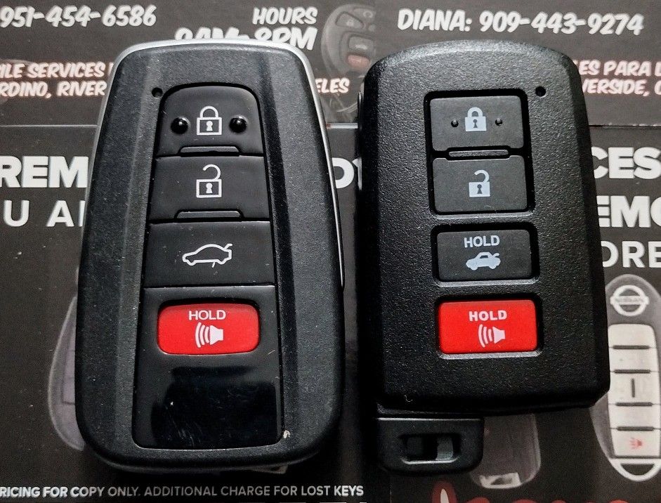 $180 in Upland/Ontario | 2014-22 Toyota Proximity Push Start Key Copy (RAV4, 4 Runner, Camry, Tundra, Tacoma, Corolla, Highlander, Sequoia)