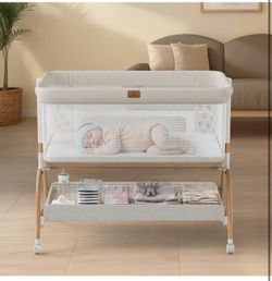 3-in-1 Baby Bassinet Bedside Sleeper with Mattress and Soft, Breathable Sheet