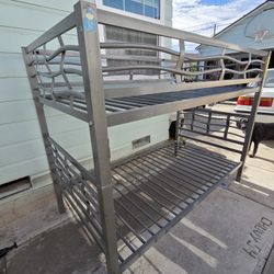 Fairfax Twin Over Twin Bunk Bed with Ladder Light Gunmetal