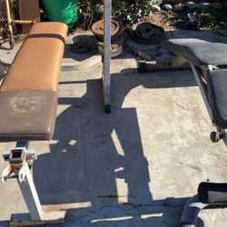 2 Weight Benches Plus Weights 