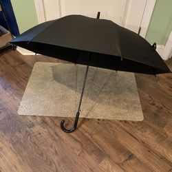 Large Rain Umbrella, Quick Release, 39 Inches Wide When Open,  Solid Black, Lightweight 