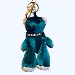 New with Tag ⚜️💚⚜️ Natasha Green Velvet Bear Bag Charm Keychain 