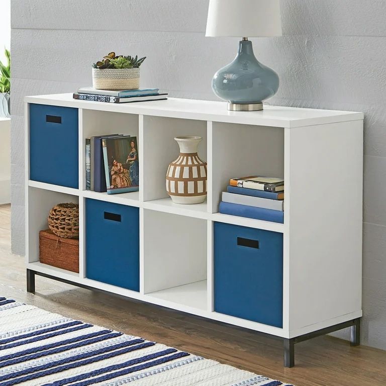 Better Homes & Gardens 8-Cube Organizer with Metal Base, White
