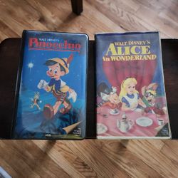 VHS Tapes Pinocchio Alice In Wonderland
