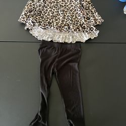 new infant cheetah pant and shirt set size 18 months
