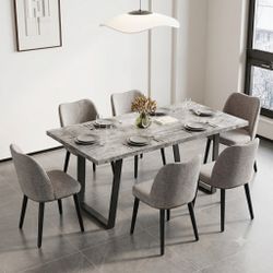 Brand New Modern Dining Table With 6 Chairs 