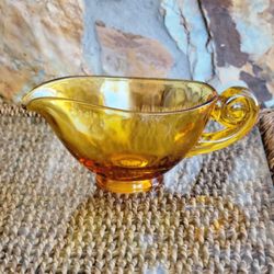 Vintage Tiana Glass Amber Gravy Boat