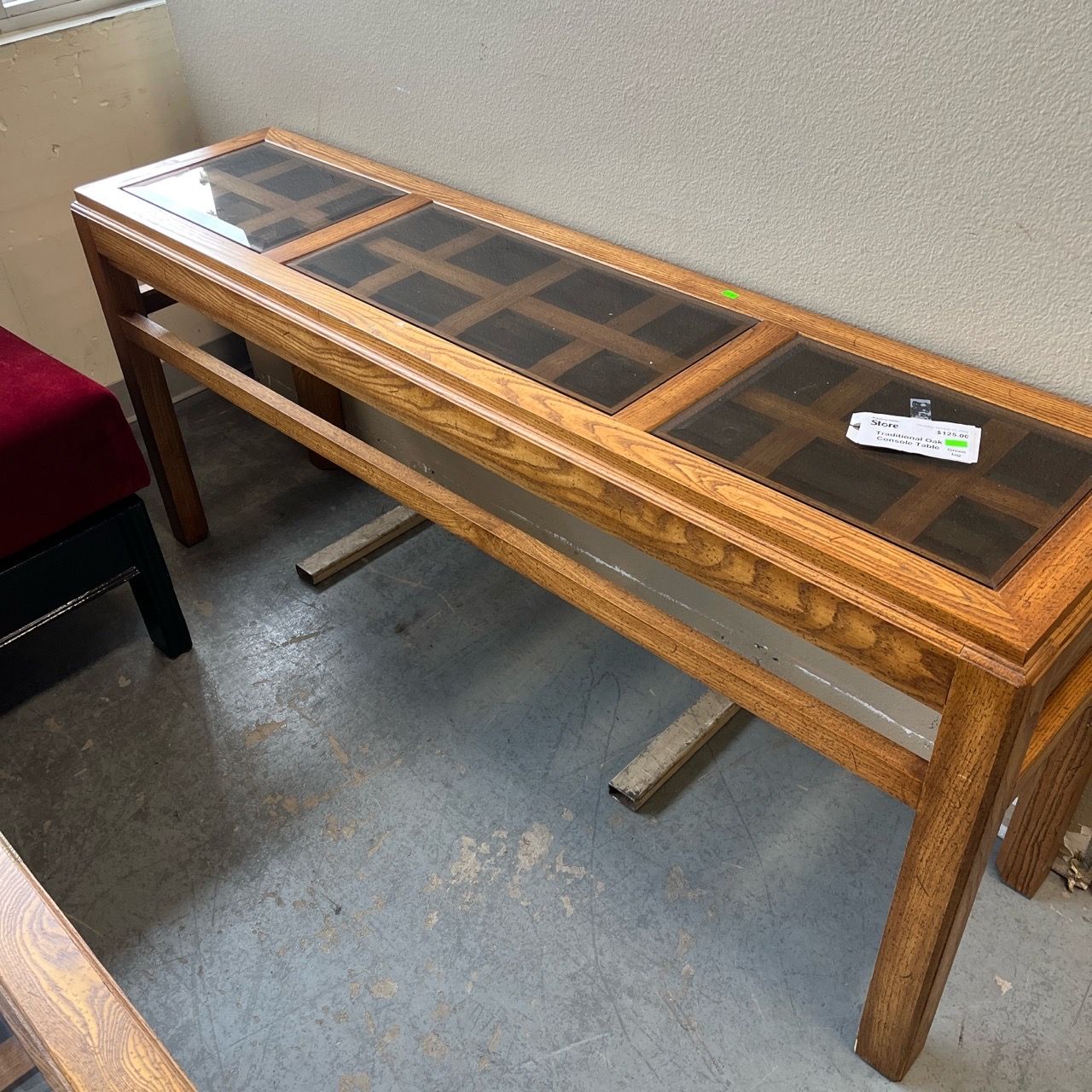 (In Store) Vintage Glass-Top Sofa Table for Sale in Tacoma, WA - OfferUp