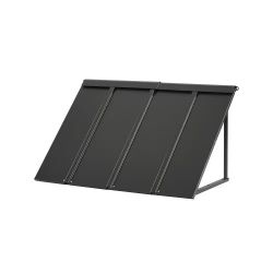 259}Fixed Metal Awning 44 x 24 in, Window Awning Door Canopy, Stable Triangle Steel Frame Awnings for Doors Exterior Rain, and Snow Sunlight Protectio