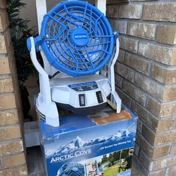 Bucket top misting fan