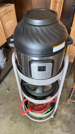 MUST GO: large instapot/air fryer w/ cart, accessories and cook books!