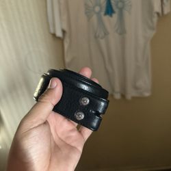 Chrome Hearts Black Leather Belt Strap