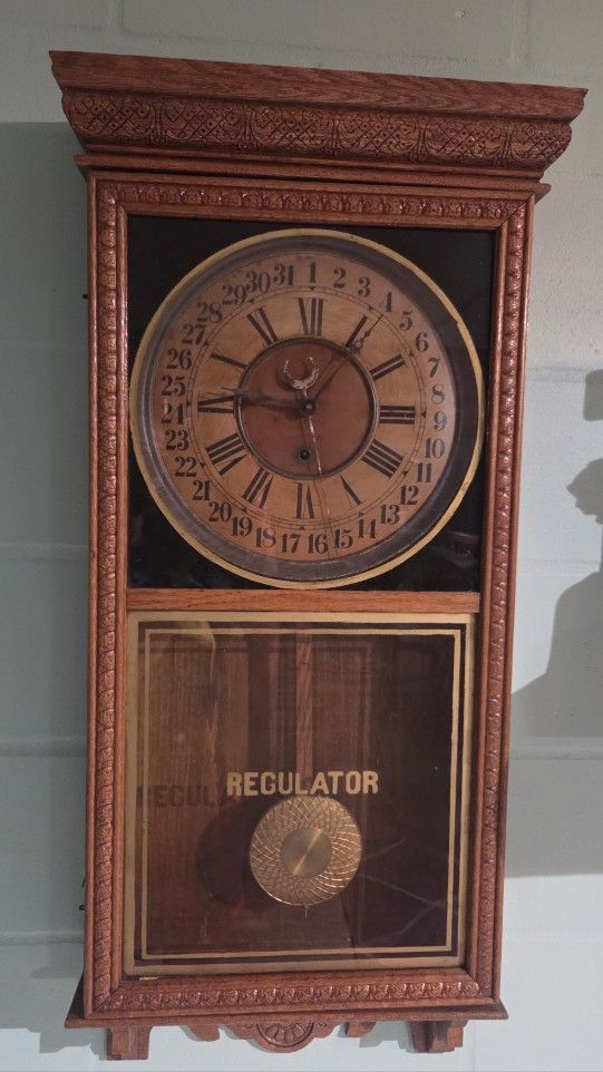 Regulator Wall Calendar Clock