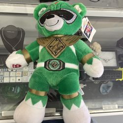 Build A Bear Mighty Morphin Power Rangers 25th Green Ranger Plush Signed