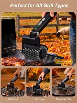 Electric BBQ Grill Cleaning Brush 2-in-1