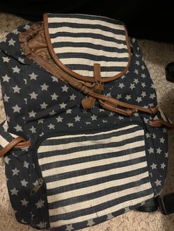 Blue and White Star Styled Backpack