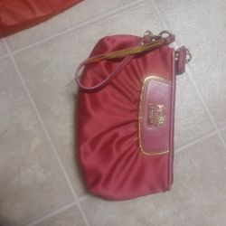 Coach Bag -Pink Satin Wristlet